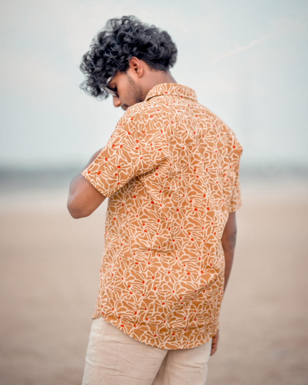 Karvaah- Rustic Bloom Heritage Natural Dye Hand Block Print Shirt