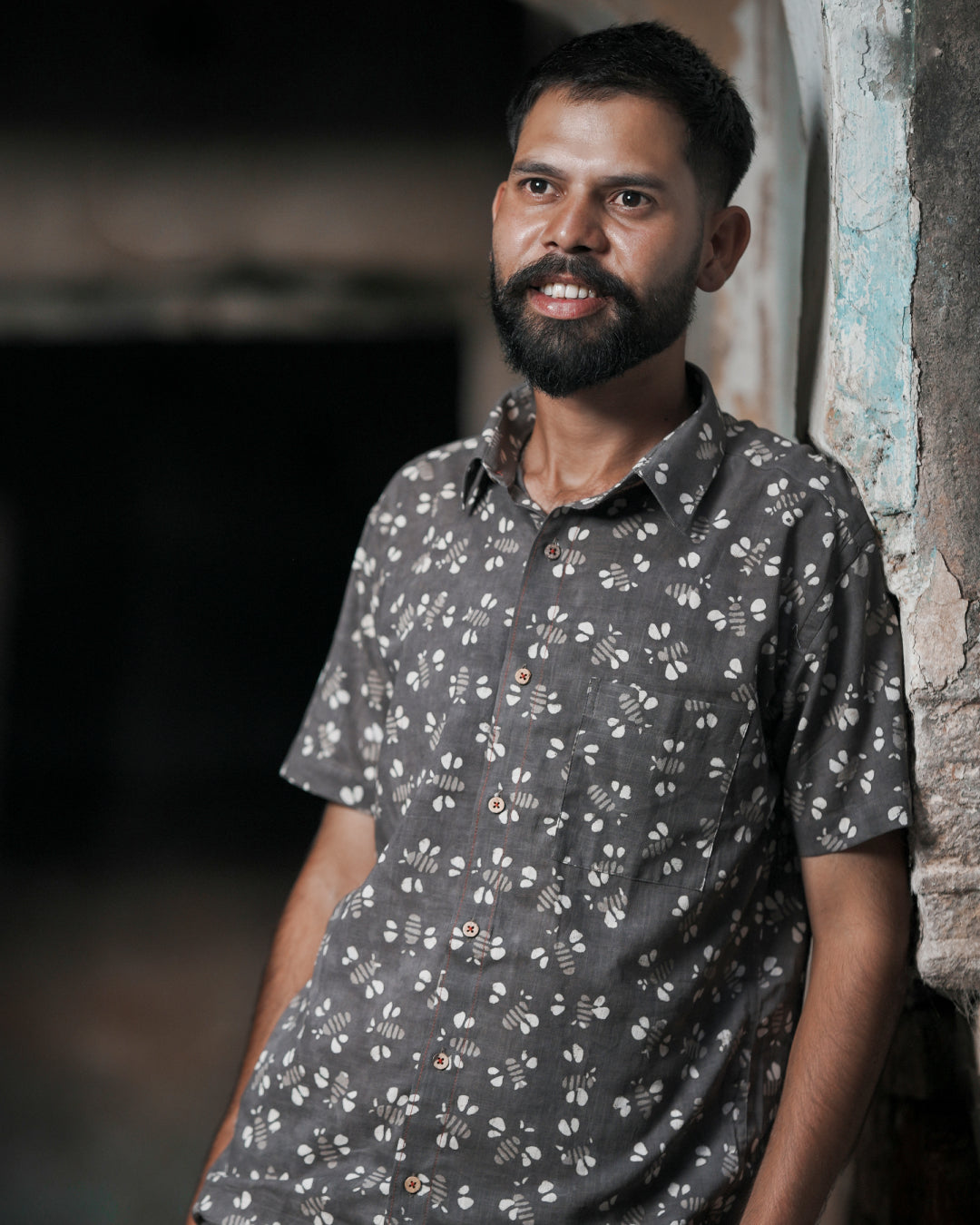 Karvaah- Earth Whisper Natural Dye Hand Block Print Cotton Shirt