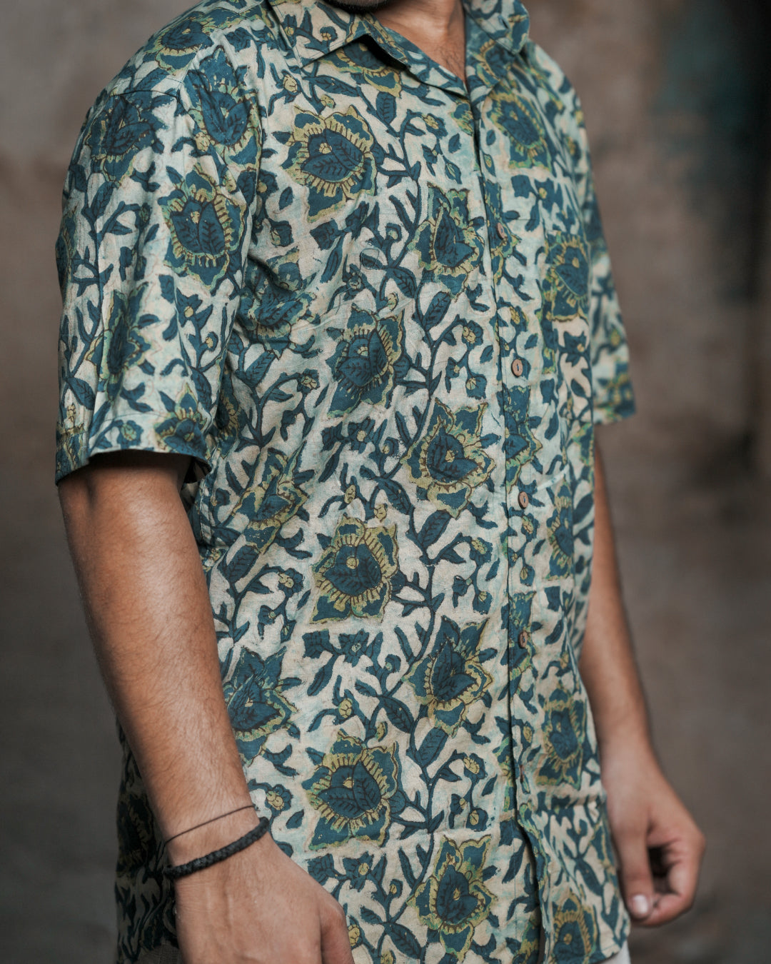 Karvaah- Vanaspati Natural Dyed Block Print Cotton Shirt